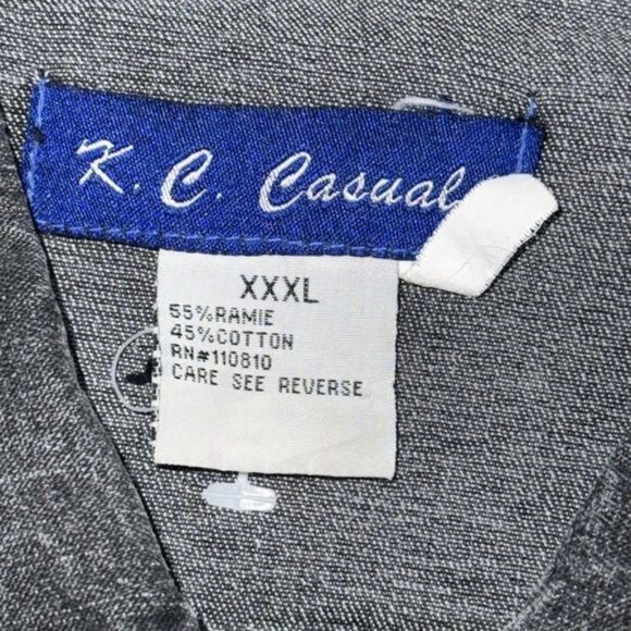 K.C. Casual Black Denim Jacket With Lace-Up Front Design & Button Closure XXXL - Picture 2 of 6